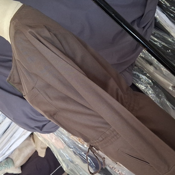 Olive green cotton flight jumpsuit - Picture 4 of 5